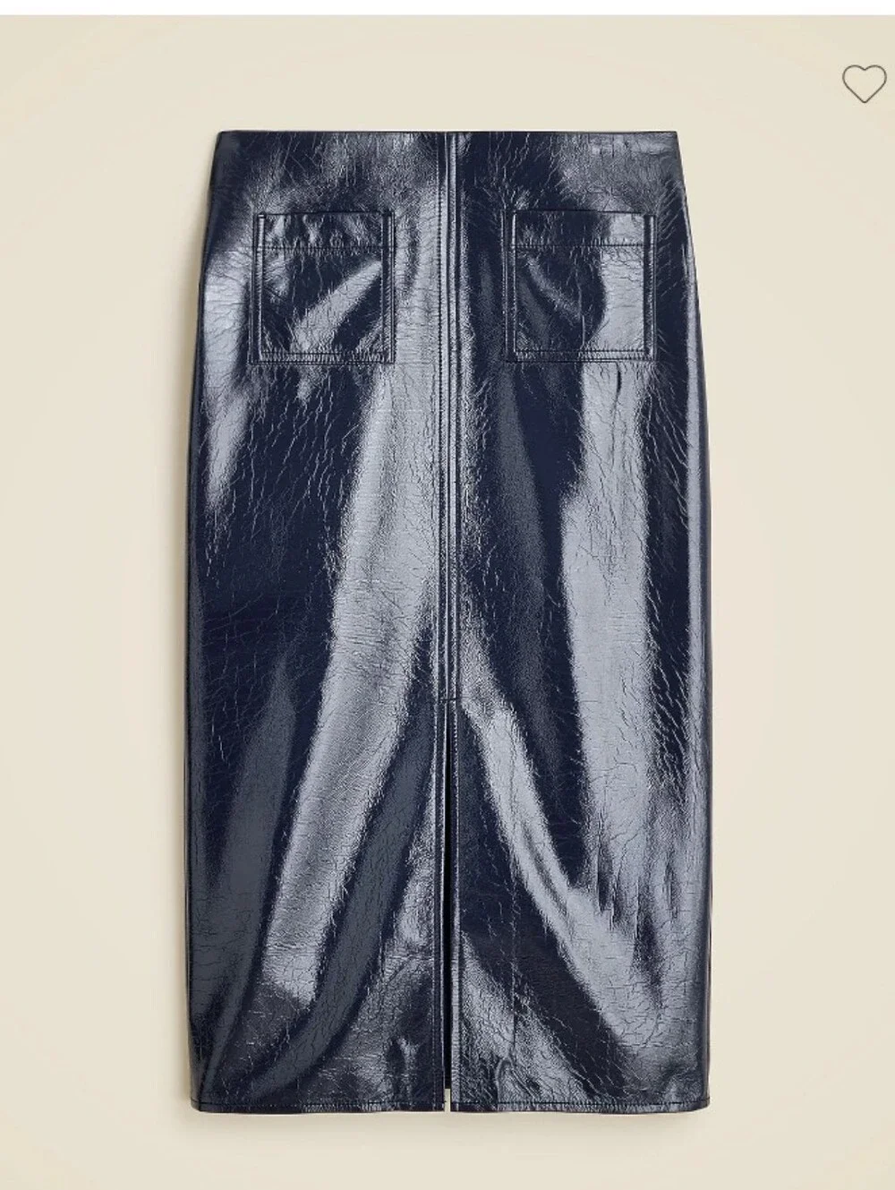 J. Crew Plus Size Patch-pocket No.3 Pencil skirt in textured faux patent leather